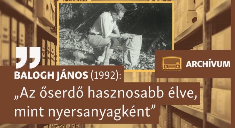 Több hasznot hoz az élő őserdő, mint a tarvágott nyersanyag belőle – archív beszélgetés Balogh János akadémikussal