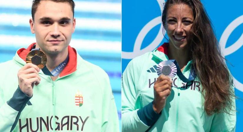 Milák Kristóf és Csipes Tamara az olimpia záróünnepélyén: a két legeredményesebb sportolónk vitte a magyar zászlót