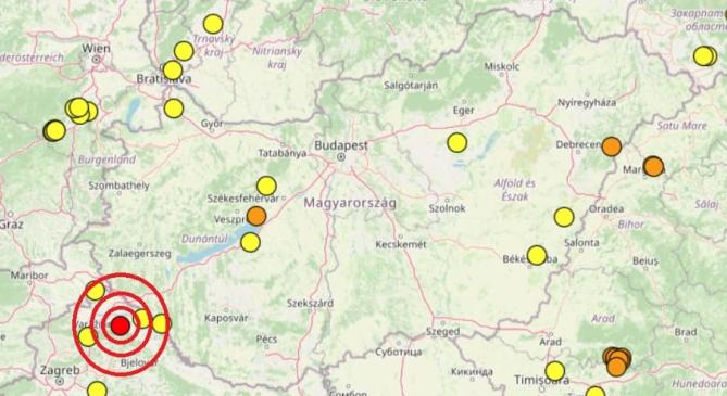 Nyugaton, délnyugaton is érezni lehetett a reggeli földrengést