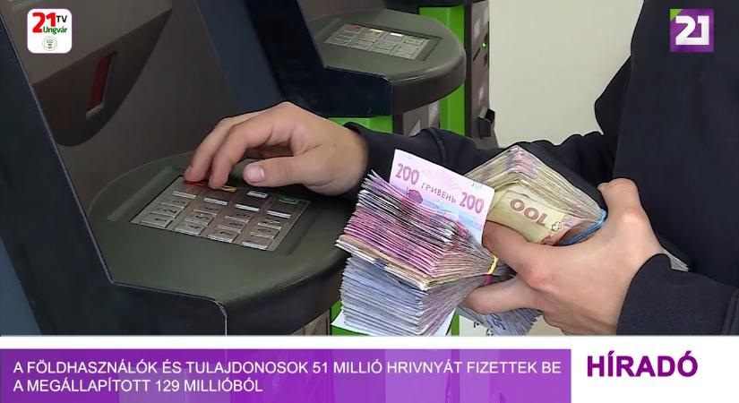 A földhasználók és tulajdonosok 51 millió hrivnyát fizettek be a megállapított 129 millióból (videó)