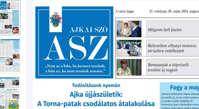 Ajkai Szó Online újság 2024.08.16.