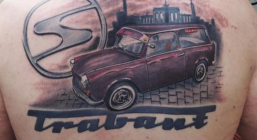 A keményvonalas Trabant-rajongók a bőrükön viselik kedvencüket