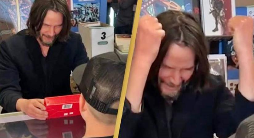 Megható videó: Keanu Reeves gyerek rajongójával elegyedett szóba