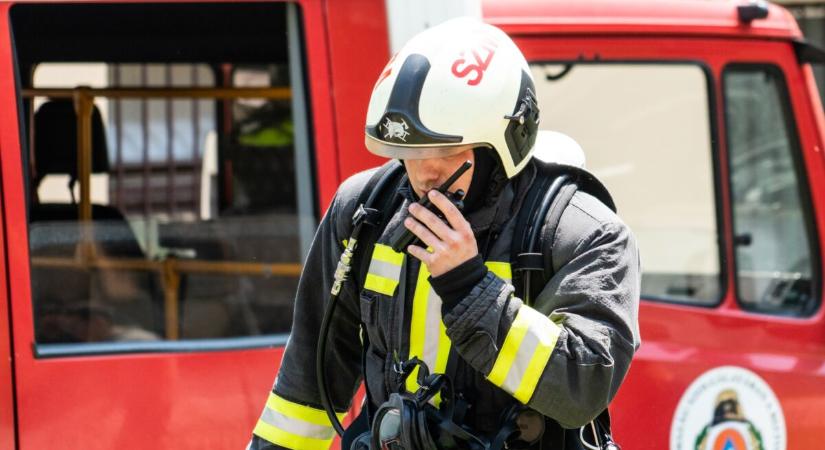 Tűz ütött ki egy hűtőházban Pátyodon, rengeteg tűzoltó a helyszínen