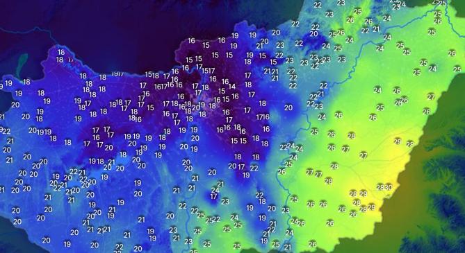 A főváros környékén már őszt mutatnak a hőmérők