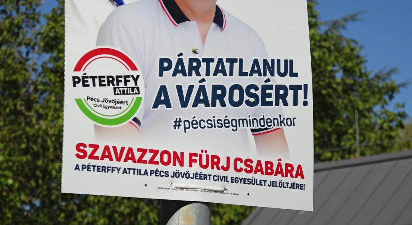 A jobbikos Fürj Csaba plakátjaival megtévesztheti a választókat Pécsen  videó