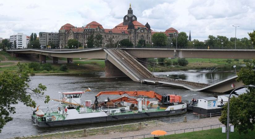 Brutális felvételen drezdai híd összeomlása  videó