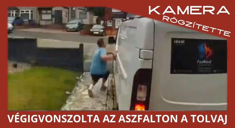 Végigvonszolta a tulajdonost az aszfalton egy autótolvaj