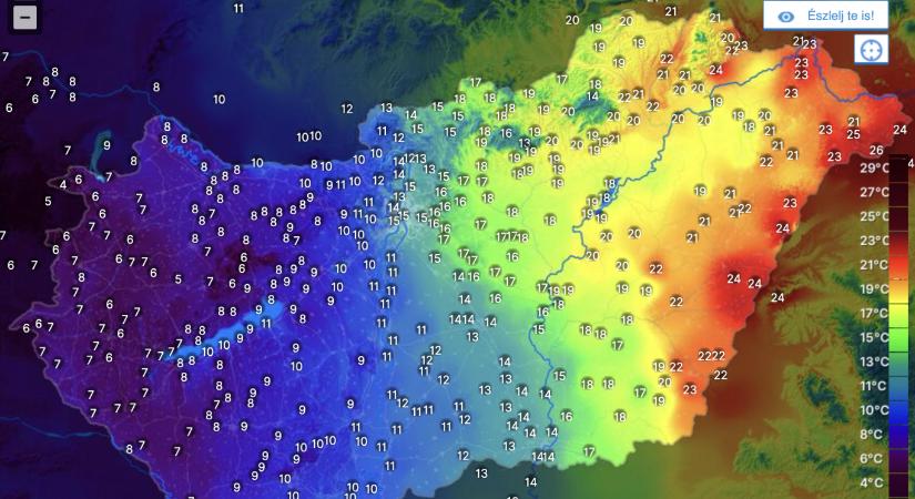 Szivárványos lett Magyarország: 22 fokkal van hidegebb nyugaton, mint keleten