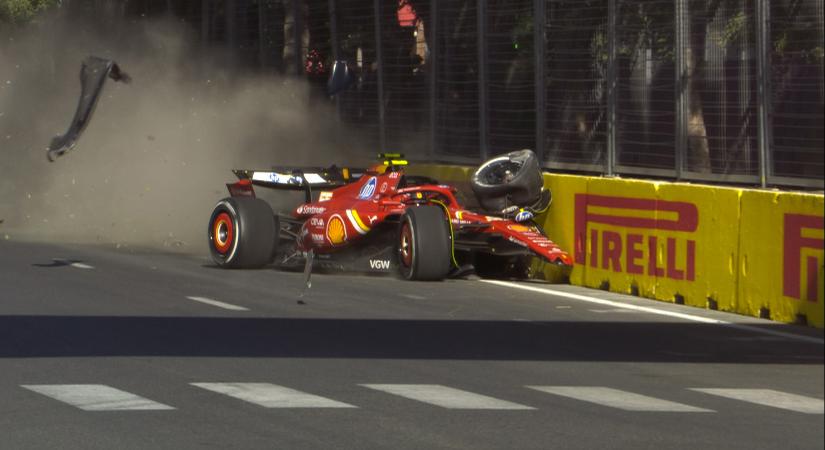 Videón Pérez és Sainz hatalmas balesete