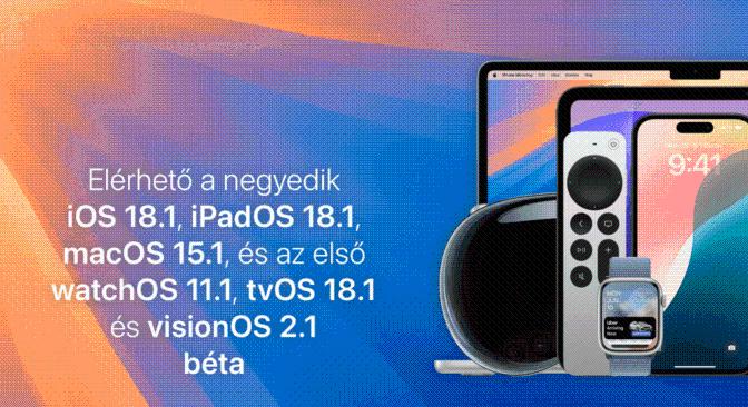 Elérhető a negyedik iOS 18.1, iPadOS 18.1, macOS 15.1, és az első watchOS 11.1, tvOS 18.1 és visionOS 2.1 béta