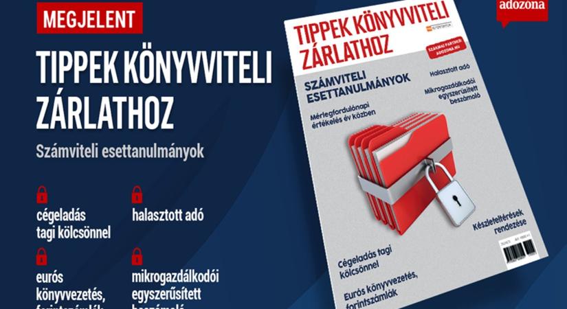 Megjelent! Tippek könyvviteli zárlathoz – számviteli esettanulmányok című kiadvány