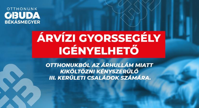 Gyorssegélyt nyújtunk az árvíz miatt lakóingatlanjukból kiköltözni kényszerülő kerületieknek