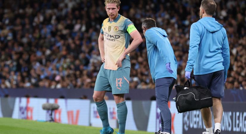 De Bruyne megsérült az Inter ellen a BL-ben, nem lesz ott az Arsenal ellen a bajnokságban