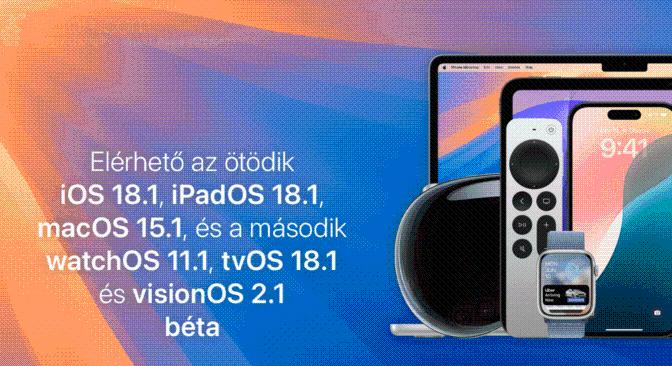 Elérhető az ötödik iOS 18.1, iPadOS 18.1, macOS 15.1, és a második watchOS 11.1, tvOS 18.1 és visionOS 2.1 béta