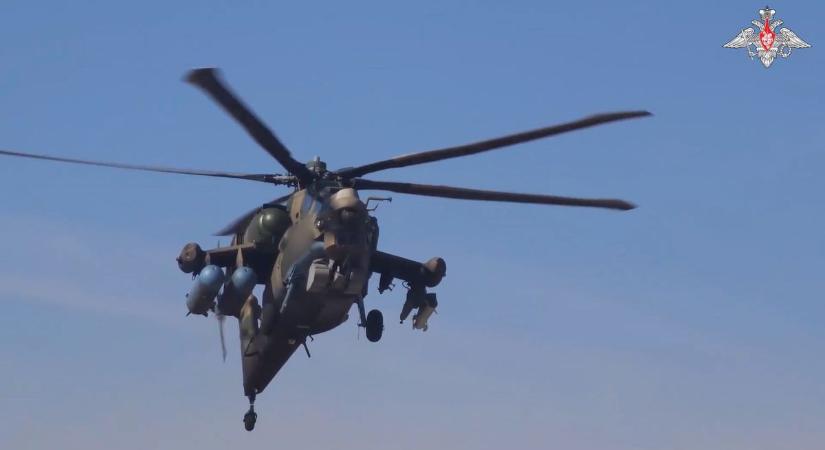 Mi–28N helikopterek támadtak az ukrán erők ellen a Kurszki területen