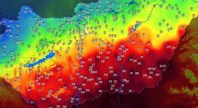 Óriási kontraszt: Szegeden 31, Sopronban 14 fok van