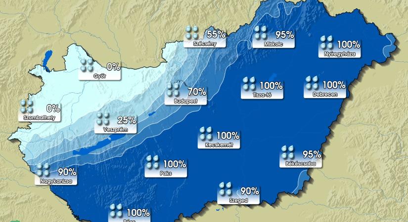 Erre fog esni a legtöbb eső az országban – térképen mutatjuk