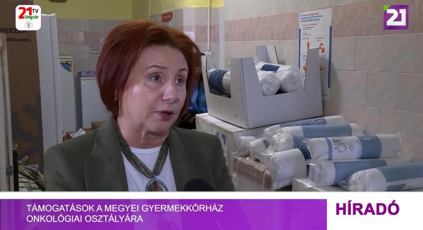 Támogatások a megyei gyermekkórház onkológiai osztályára (videó)