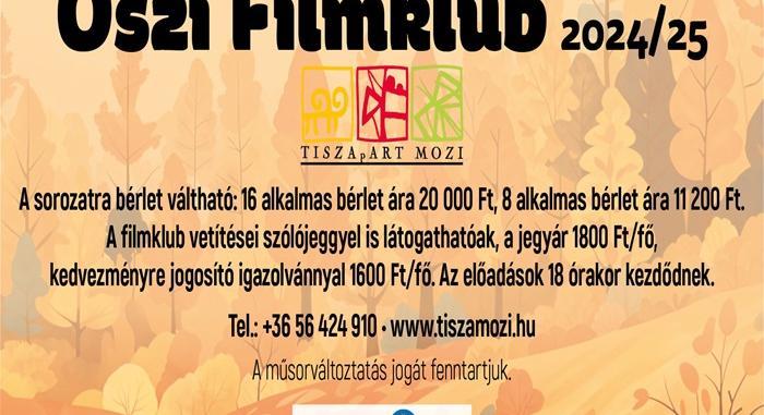 A TISZApART Mozi Őszi filmklubja 2024