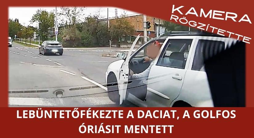 Lebüntetőfékezte a Daciat, a Golf sofőrje majdnem beleszállt, de hatalmasat mentett