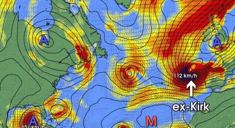 Ilyen korábban még nem volt: Magyarország felé közeleg a Kirk hurrikán