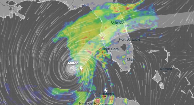 Milton: az évszázad hurrikánja közeledik Florida partjai felé