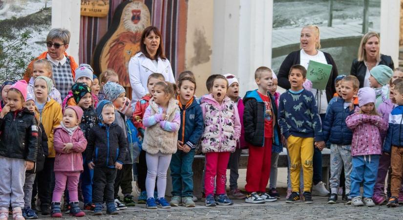 A zene világnapja: közösen énekeltek a várudvaron