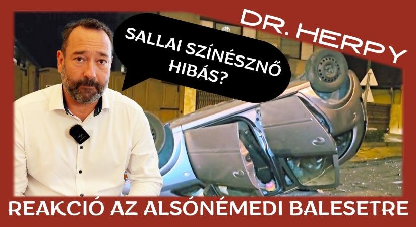 Dr. Herpy: Reakció az Alsónémedi tragikus balesetre – Sallai Nóra színésznő hibás?