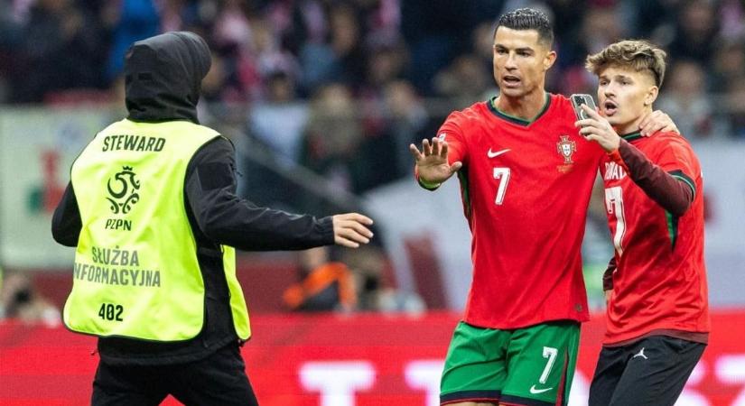 Cristiano Ronaldo rendre intette a biztonsági őrt, fotókon a nagy jelenet