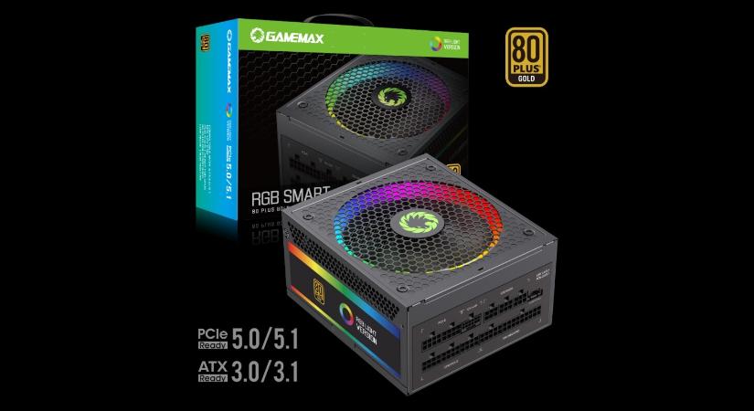 RGB-s deregésbe burkolózó GameMax tápok jöttek 12V-2x6 csatolóval