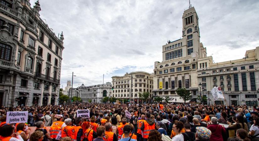 Tízezrek tüntettek a lakhatási válság ellen Madridban