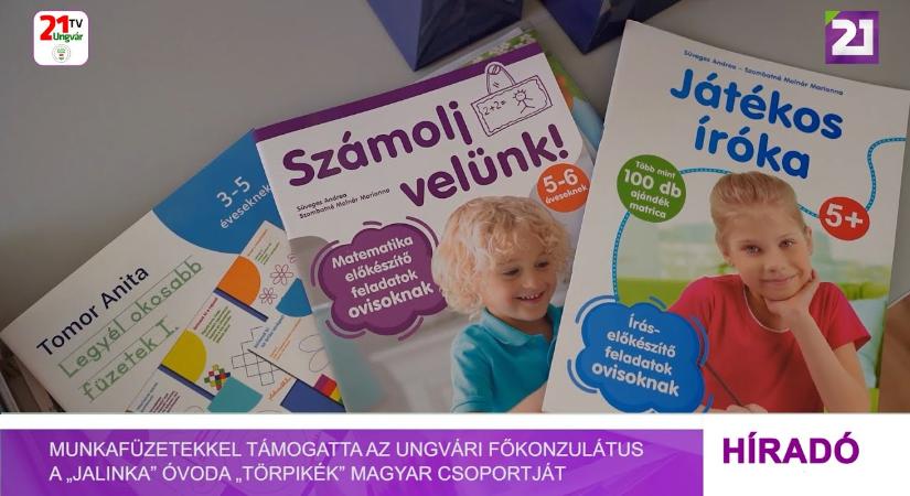 Munkafüzetekkel támogatta az ungvári főkonzulátus a „Jalinka” óvoda „Törpikék” magyar csoportját (videó)