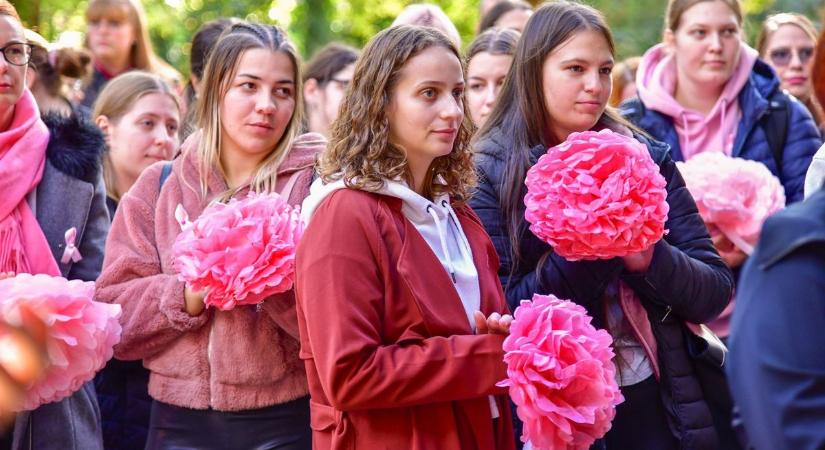 Rózsaszínbe borult a Miskolci Egyetem