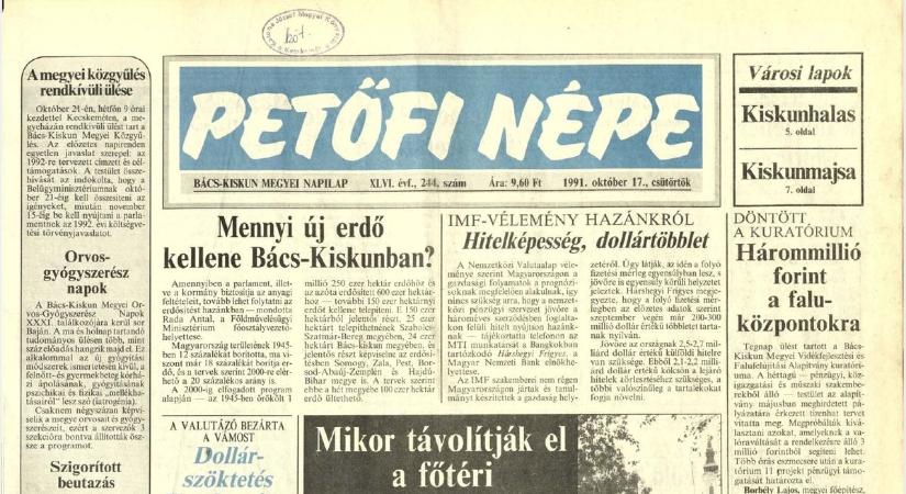 Leporoltuk a 31 évvel ezelőtti Petőfi Népét: Bácsalmás aggasztó közbiztonságáról írtunk