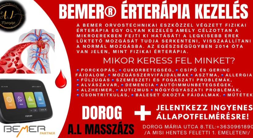 BEMER Érterápia kezelések dorogi A.L Masszázs Stúdióban