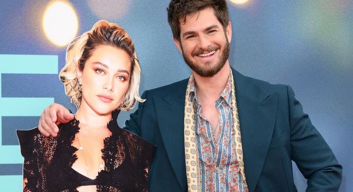 Andrew Garfield Florence Pugh kartonpapír-másával vörös szőnyegezett