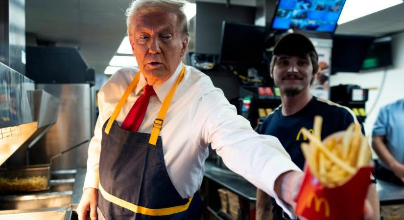 Trump beállt a pult mögé egy McDonald’s étteremben