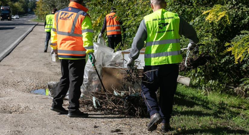 Egyetlen nap alatt 55 tonna szemetet szedett össze a Magyar Közút