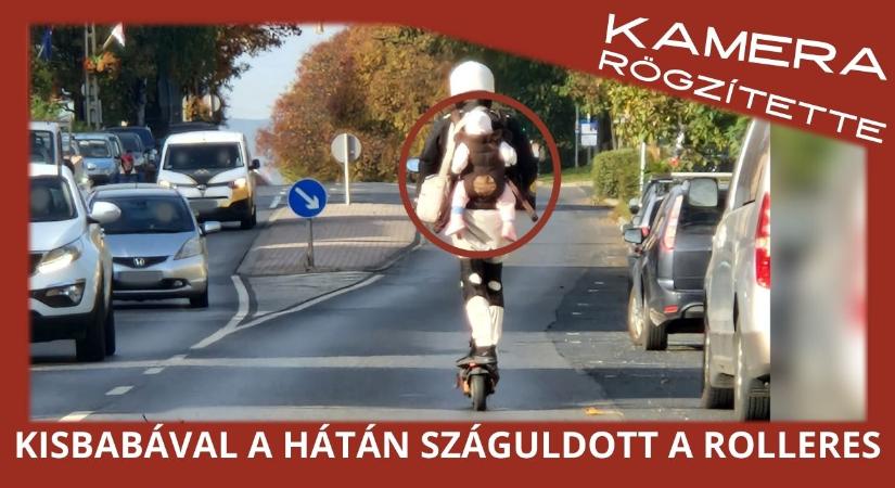 Kisbabával a hátán, közel 50-nel száguldott egy elektromos rollerrel Budaörsön