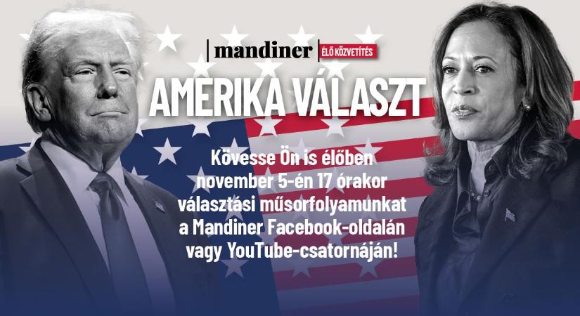 Amerika választ! Kövesse élőben november 5-én a Mandiner Facebook-oldalán vagy YouTube-csatornáján!