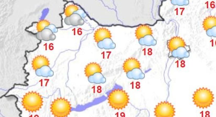 Többórás napsütéssel ajándékoz meg minket az időjárás kedden