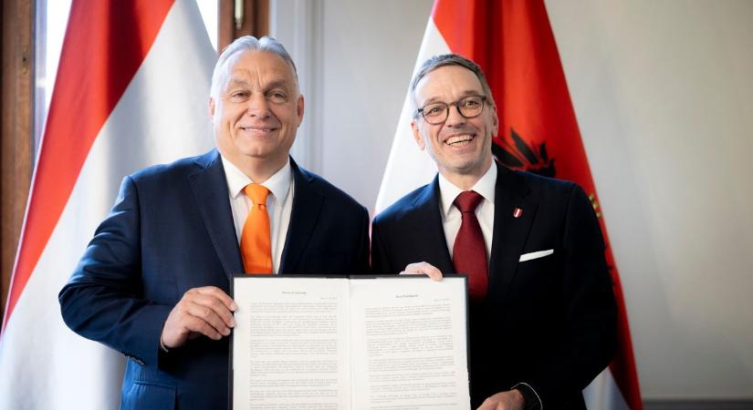 Közös nyilatkozatot írt alá Orbán Viktor és Herbert Kickl Bécsben