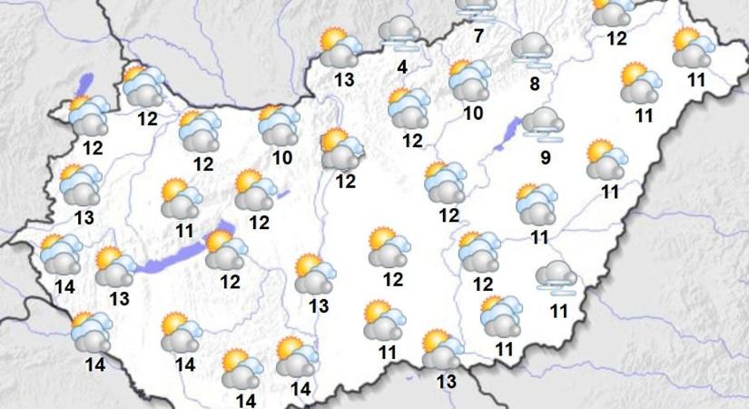 Hirtelen csökken a hőmérséklet szombaton - ilyen időjárásra számíthatunk