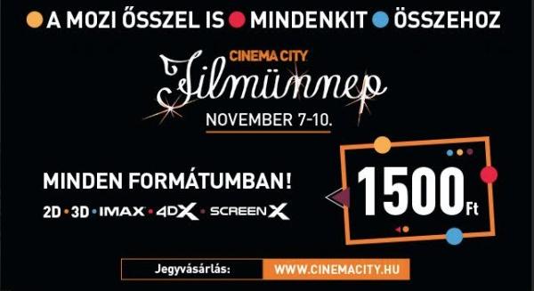 Ultrakedvezményes árakkal újra itt a Cinema City Filmünnep!