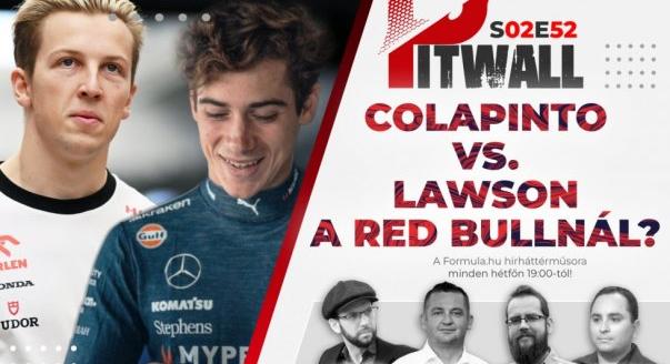 Pitwall: Colapinto vs. Lawson a Red Bullnál?