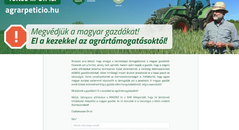 A gazdaszervezetek remélik, hogy a fogyasztók is csatlakoznak az agrárpetícióhoz