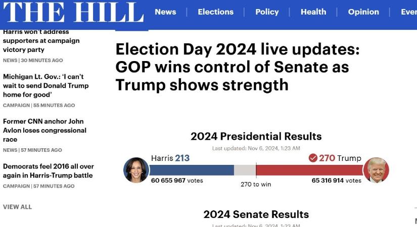 A technokrata The Hill portál szerint nyert Trump