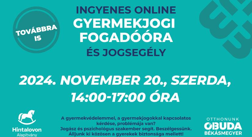 November 20-án újra ingyenes gyermekjogi tanácsadás a harmadik kerületben