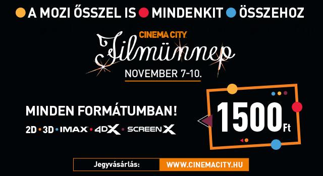 Irány a mozi! Ultrakedvezményes jegyárakkal jön a Cinema City Filmünnep